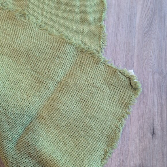 Crate & Barrel 55.5" x 17.5" Jute Table Runner Portugal Green - Picture 2 of 4